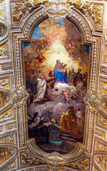 Ceiling Fresco Basilica Santa Maria in Traspontina Church-Rome-Italy Built in the 1600s